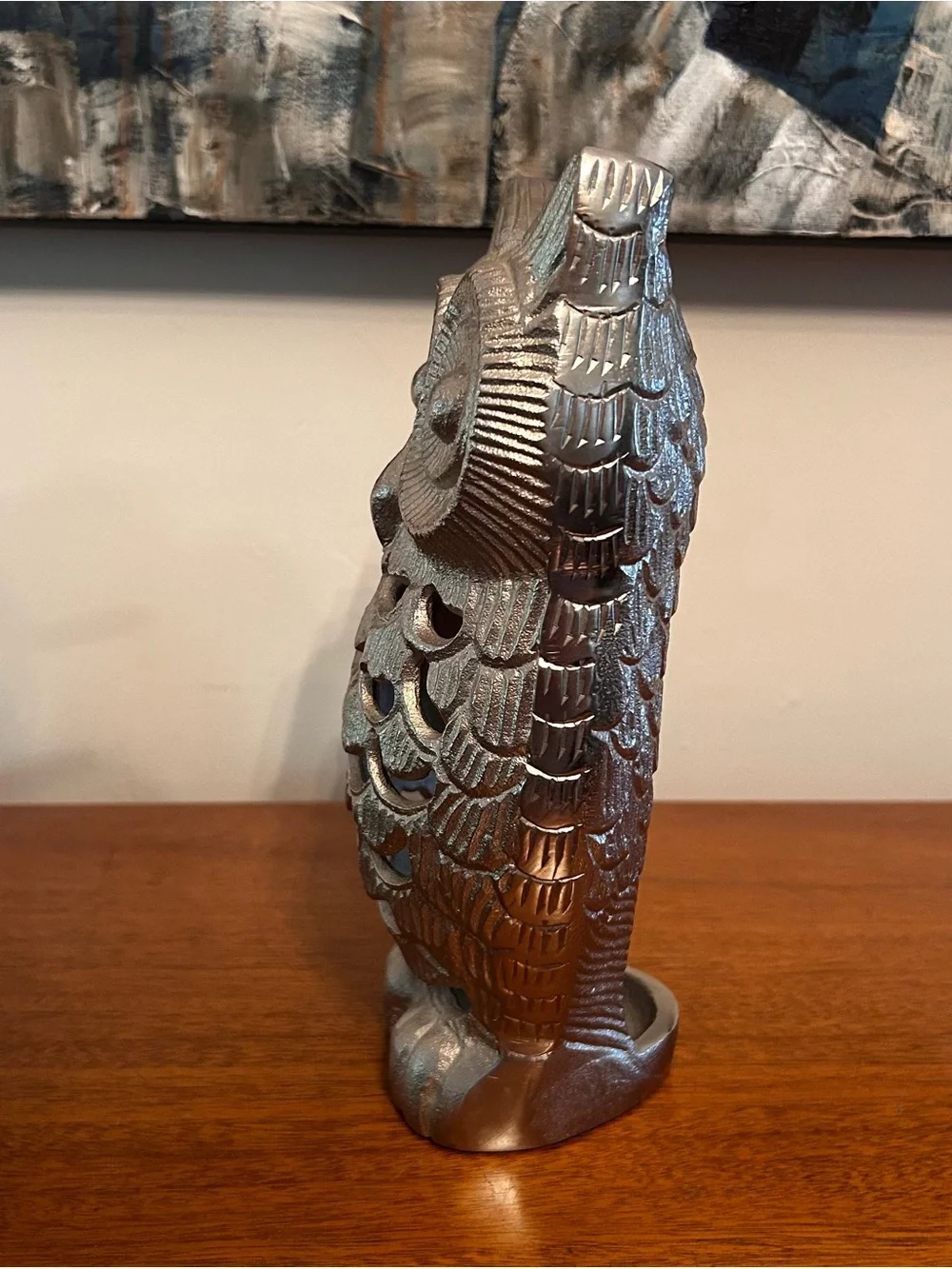 Owl metal candle holder. Like new.